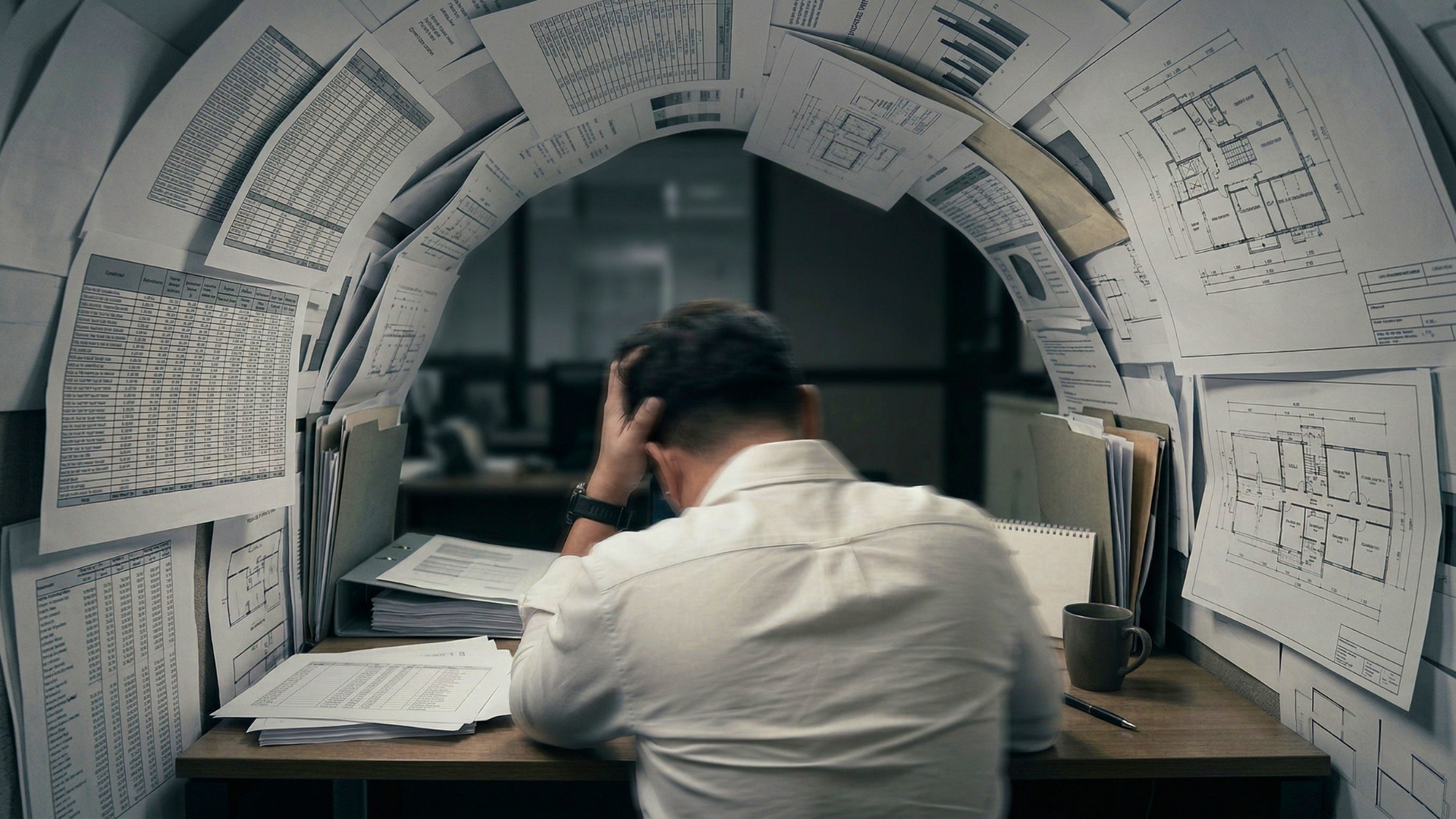 Business owner overloaded with work, showing the hidden execution gap that slows business growth
